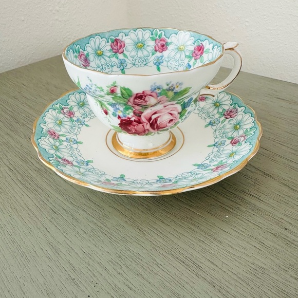 Rosina Other - Rosina Daisy and Rose Tea Cup and Saucer farmhouse floral cottagecore